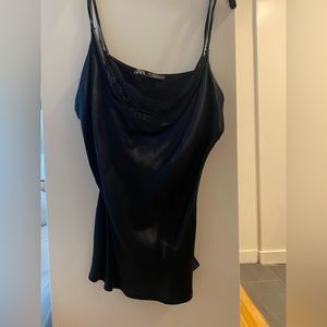 Black cowl neck lace tank top! Excellent condition!